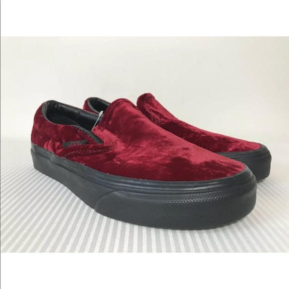 Vans Shoes - Vans Classic Slip-On Velvet Oxblood Sneakers NWB